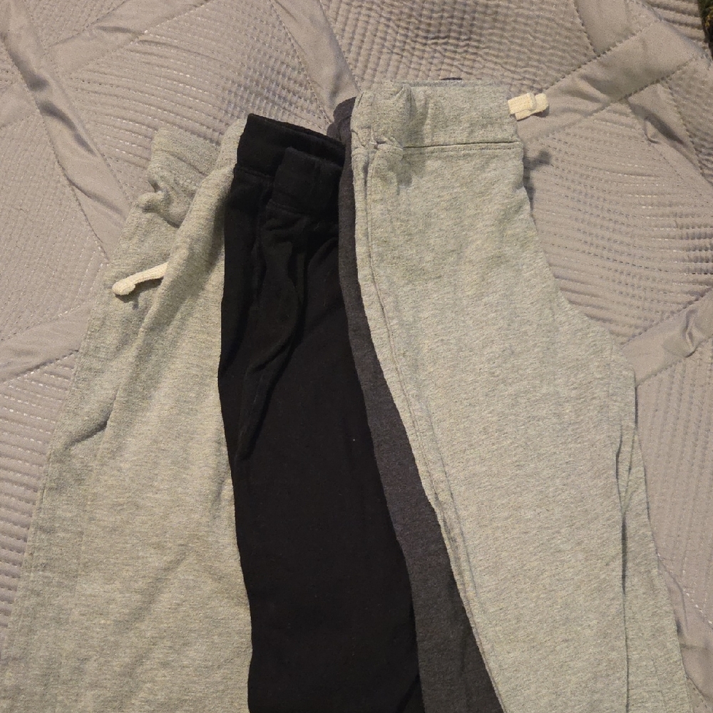 Kids' Cozy Jogger Pants Set - Black, Gray, and Light Gray Lot Of 4 Pair